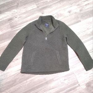 Abercrombie Green Fleece Pullover Jacket Coat Women’s Size M